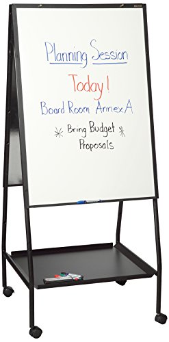 Best-Rite Wheasel, Double Sided Magnetic Dry Erase Porcelain Steel Whiteboard Easel, 65"H x 28.75"W x 27"D (770)