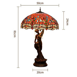 MaGiLL Tiffany Style Dragonfly Desk Lamp - Colored Glass Beauty Sculpture