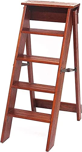 LUCEAE Wooden Folding Step Stool - Small Kitchen Footstool/Flower Stand