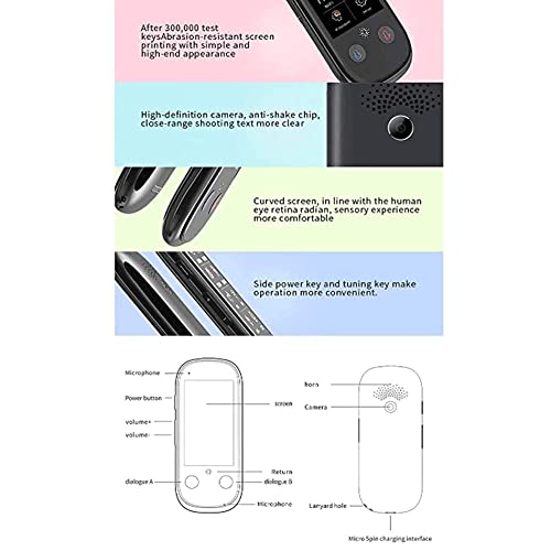 UsmAsk Language Translator Device, 3.0-Inch Touch Screen, WiFi/Hotspot, 117 Languages, Travel & Business Companion