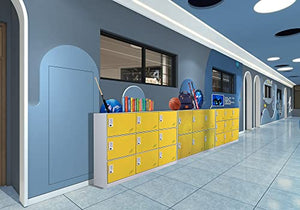 MECOLOR Steel Office Locker Cabinet with Keys, Yellow - School/Home Storage Organizer