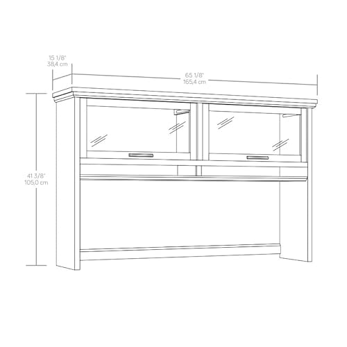 Sauder Aspen Post Hutch in Pebble Pine/Brown