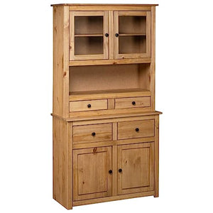 ULUYYUC Highboard Display Cabinet Solid Pine Panama Range