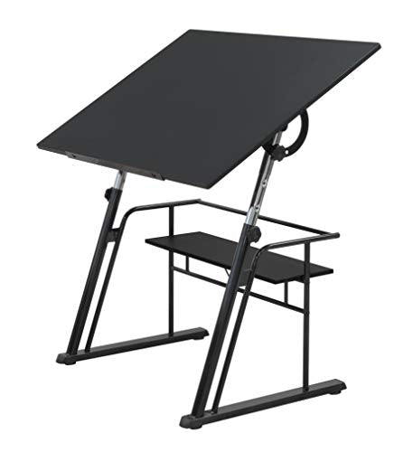 STUDIO DESIGNS Zenith Craft Desk Drafting Table, Top Adjustable Drafting Table Craft Table Drawing Desk Hobby Table Writing Desk Studio Desk, Black, 13340