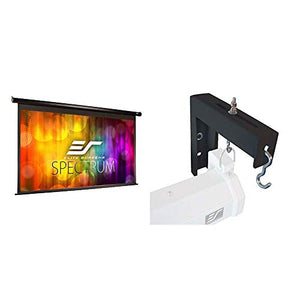 Elite Screens Spectrum Electric Motorized Projector Screen  &  6" Black Universal Projector Screen L-Brackets, Easy Adjustable Extension for Perfect Screen Placement, Wall or Ceiling Mount