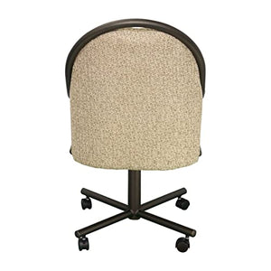 Caster Chair Company Swivel Tilt Caster Arm Chair in Wheat Tweed Fabric