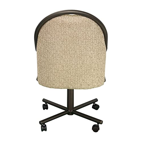 Caster Chair Company Swivel Tilt Caster Arm Chair in Wheat Tweed Fabric