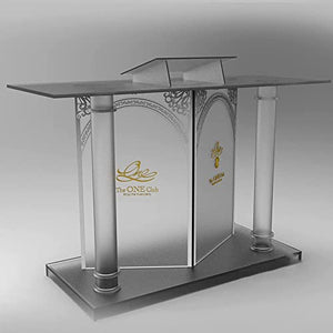 ZEELYDE Acrylic Transparent Floor-Standing Lectern Podium Stand