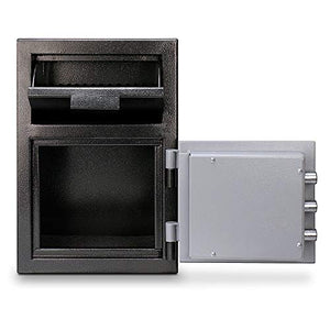 Mesa Safe MFL2014K All Steel Depository Safe with Key Lock, 0.8-Cubic Feet, Black and Grey