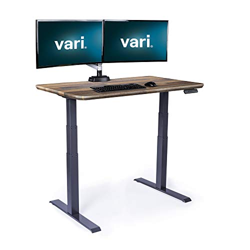 Vari Electric Standing Desk 48" x 30" - Dual Motor Sit to Stand Desk - Push Button Memory Settings - Solid Top with 3-Stage Adjustable Steel Legs - Work or Home Office Desk
