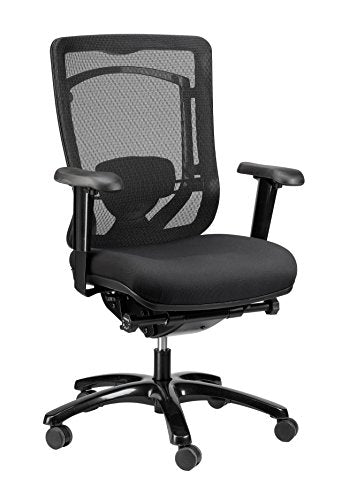 Eurotech Seating Monterey MFSY77 Fabric Seat & Mesh Back Chair, Black