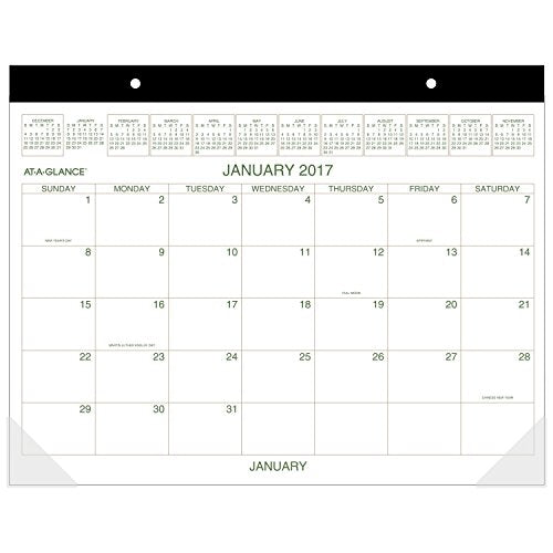 AT-A-GLANCE Desk Pad Calendar 2017, Monthly, Recycled, 21-3/4 x 17" (GG2500-00)