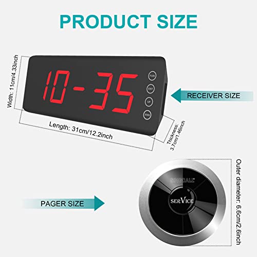 SINGCALL Wireless Home Pager Service Calling System, 10 Pagers + 1 Receiver