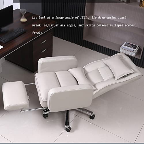 HUIQC Executive Managerial Office Chair with Lumbar Support and Reclining Function (Gray)