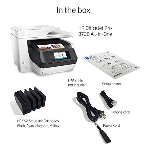 HP OfficeJet Pro 8720 All-in-One Wireless Printer, HP Instant Ink & Amazon Dash Replenishment ready - White (M9L75A)