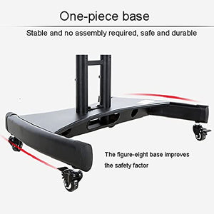 None Mobile TV Cart Rolling Floor Stand, 0-90° Angle Adjustment, Fits 32-75 Inch TVs, Height Adjustable