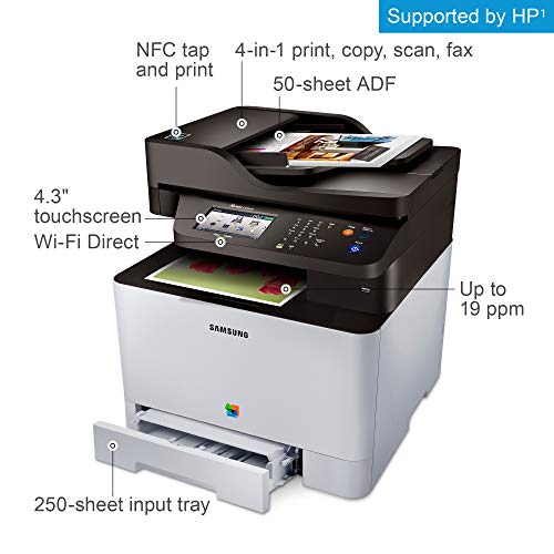 Samsung Xpress C1860FW Wireless Color Laser Printer with Scan/Copy/Fax, Simple NFC + WiFi Connectivity and Built-in Ethernet, Amazon Dash Replenishment Enabled (SS205H)