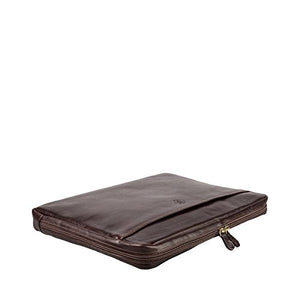 Maxwell Scott Men's Leather 15 Inch Laptop Cover - Verzino Brown