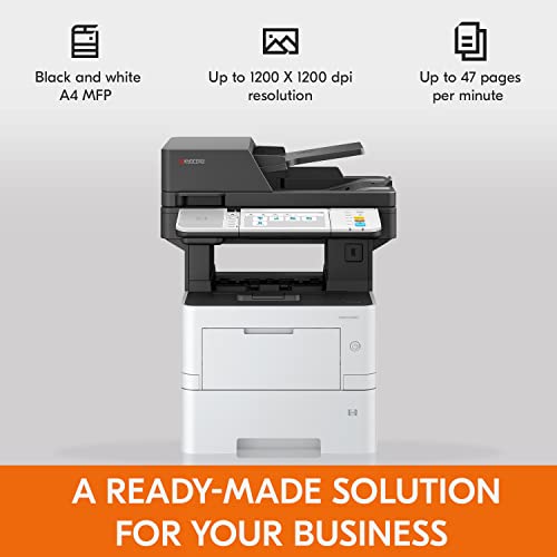 KYOCERA ECOSYS MA4500ix Monochrome Laser Printer, 47 ppm, 1200 dpi, Gigabit Ethernet, 7" Touchscreen - 512 MB