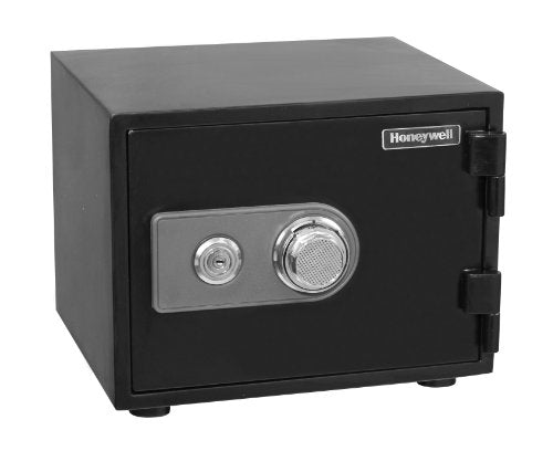 Honeywell Safes & Door Locks - 2101 Steel Fireproof and Waterproof Security Safe with Dual Dial and Key Lock Protection, 0.50-Cubic Feet, Black