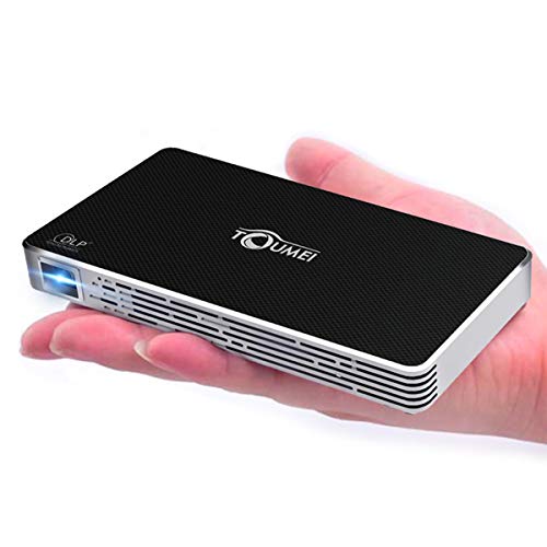 TOUMEI Mini Projector, Android 7.1 OS, Screen Share for iOS iPhone iPad Android Tablet, Quad-Core HDMI/TF/USB Socket Auto Keystone Correction, Portable Video Projector