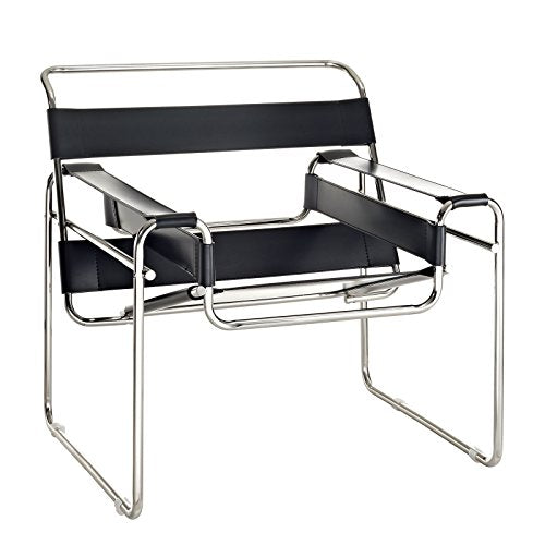 Modway Slingy Upholstered Vinyl Lounge Chair in Black
