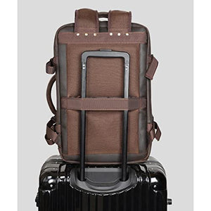 WJPTL Men Genuine Leather Backpack，15.6 Inchs First Layer Cowhide Daypack，Large Capacity Leisure Travel、Office Computer Rucksack School (Color : 15.6inchs, Size : Brown)