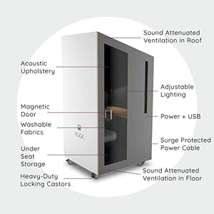 NOOK Portable Meeting Pod with Acoustic Panels and Power Station - Gray