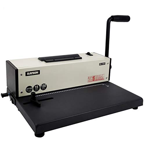 Rayson PD-1503 Coil Binding Machine, 4:1 Pitch Spiral Binder with Electric Coil Inserter