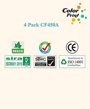 4-Pack Color Print Compatible 655A Toner Cartridge Replacement for CF450A CF451A CF452A CF453A Work with Color Laserjet M652n M652dn M653dn M653x M653dh MFP M681dh M682z M681f M681z Printer