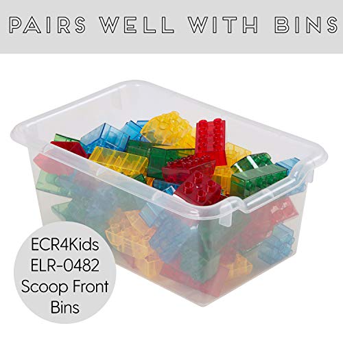 ECR4Kids Birch 30 Cubby Tray Cabinet, Kids Toy Storage Organizer with Rolling Casters, Hardwood Mobile Storage Cabinet for Classroom, Preschool and Homeschool Supplies