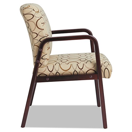 Alera ALERL4351M Reception Lounge Series Guest Chair, Mahogany/Tan Fabric