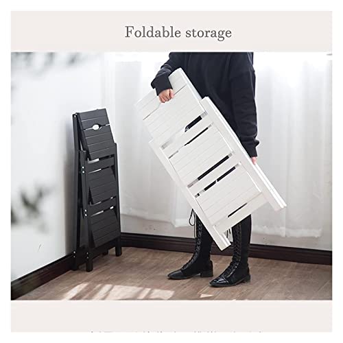 LUCEAE Folding Wooden Step Stool, 2 Steps, Non-Slip Tread, Portable Footstool