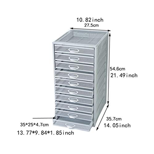 QSJY File Cabinets Wrought Iron Network File Cabinet with Drawer and Storage Organizer Box