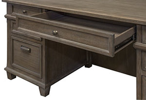 Martin Furniture Double Pad Desk, 68", Weathered Dove