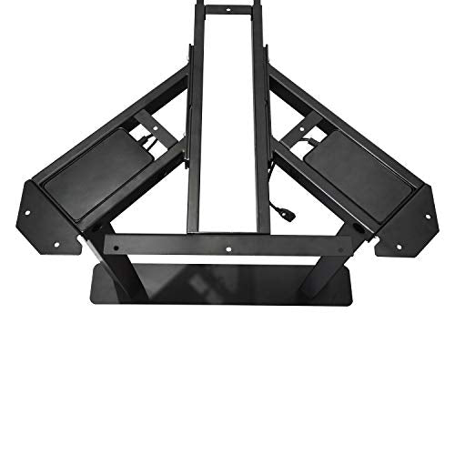 VWINDESK VJ401 Electric Height Adjustable Standing Corner Desk Frame - Four Motors, Memory Keypad (Black)