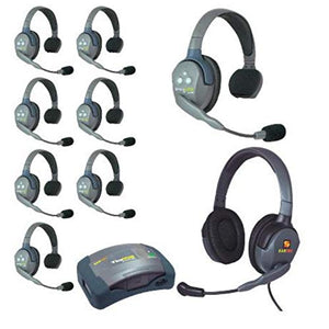 EARTEC HUB9SMXD Ultralite 9-Person Headset System with 8 ULSR & 1 Max 4G Double