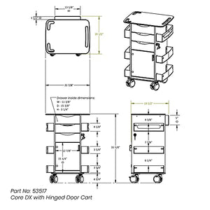 TrippNT Core DX Cart with White Drawers and Hinged Door