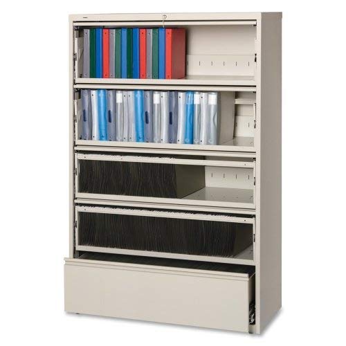 Lorell LLR43516 Receding Lateral File with Roll Out Sleeves, Putty