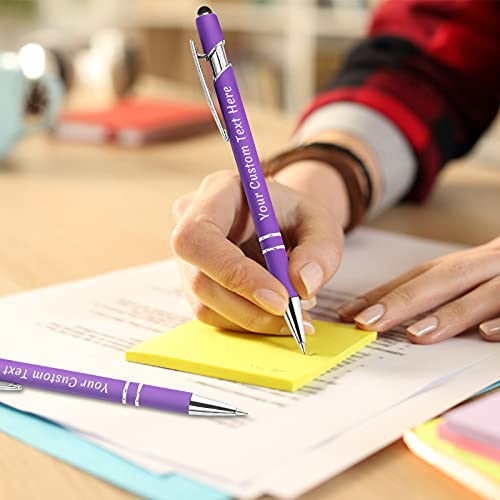 200 Pcs Personalized Custom Pens Bulk Free Engraving with Name Message Customized Ballpoint Pens Stylus for Business Office Graduation Customized Gifts for Men Women Christmas Birthday (Assorted)