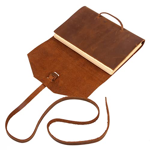 BDYCZ Classic Leather Notebook Antique Diary Journal with Binding Rope for Gift (Brown) (Color : A, Size : One Size)