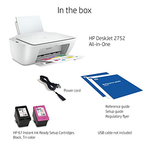 HP DeskJet Series Wireless All-in-One Color Inkjet Printer - Print, Scan, Copy -for Home Business Office - Icon LCD Display, Instant Ink Ready, Up to 1200 x 1200 dpi, Bluetooth 4.1, WiFi, USB