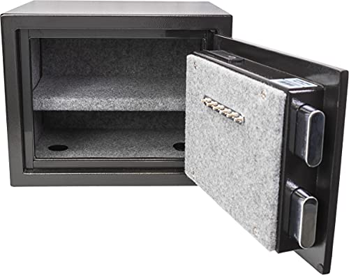 BARSKA AX13498 Biometric Fireproof Safe 0.75 Cu Ft Black Texture with Long Locking Bolts, Small