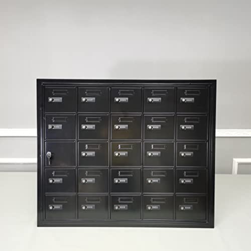FixtureDisplays® Cell Phone Storage Locker, 25 Doors, Resettable Combination Locks, Black 19155-25ASC