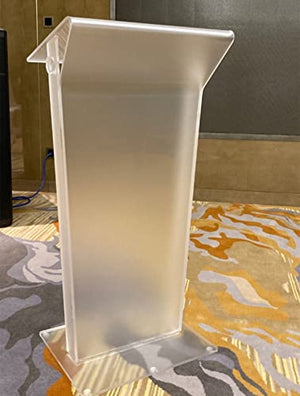 Generic Acrylic Lectern Podium Stand - Frosted Transparent Design