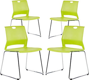Whiterye Green Stackable Chairs Set of 4 - Sled Base Office Guest Chairs