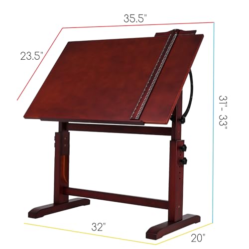 MEEDEN Vintage Wood Drafting Table & Stool Set