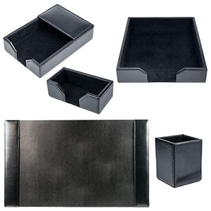 Dacasso Bonded Leather Desk Set, 5pcs, Black