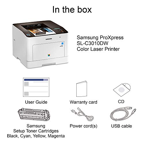Samsung ProXpress C3010DW Wireless Color Laser Printer with Mobile Connectivity, Duplex Printing, Print Security & Management Tools, Amazon Dash Replenishment Enabled (SS209A)