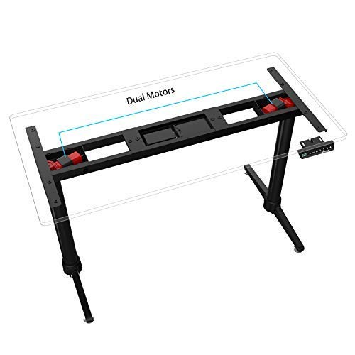 [New Generation] Eureka Ergonomic Electric Standing Desk, Adjustable Height Stand Up Desk Computer Desks Dual Motor Self-Locking Protection Suitable for Home Office (Black)